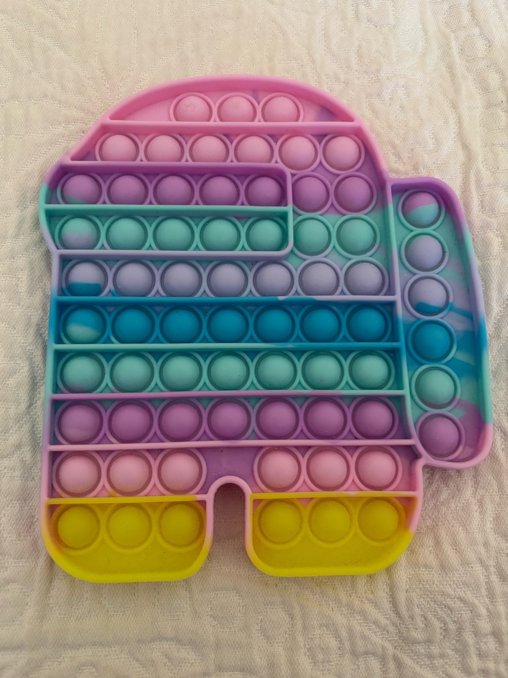 Pastel Rainbow Pop-It Sensory Fidget Toy - Pink, Purple, Blue, Teal, Yellow